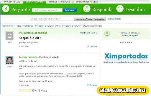 Enquanto isso no yahoo respostas... - 19/03/2011