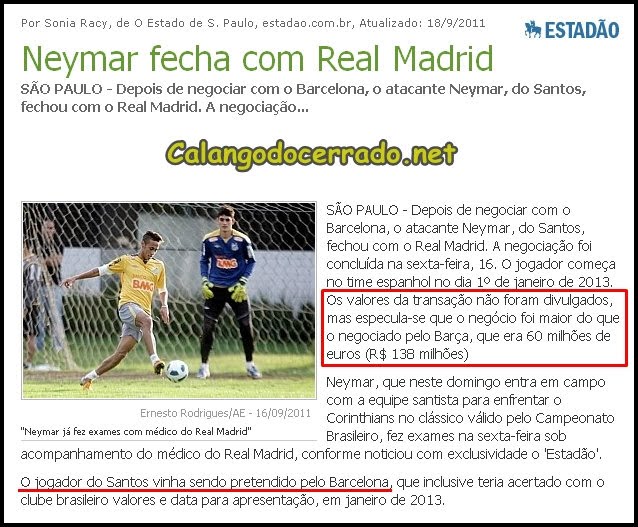 Mais um capítulo da novela Neymar - 19/09/2011