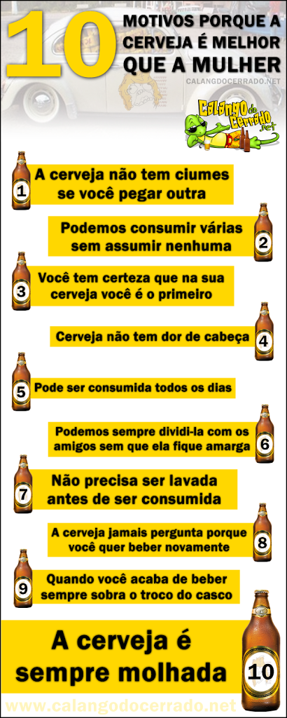 Porque a cerveja é melhor que a mulher