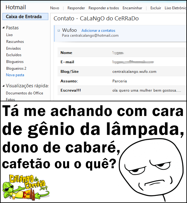 Olha as coisas que recebemos no e-mail do blog