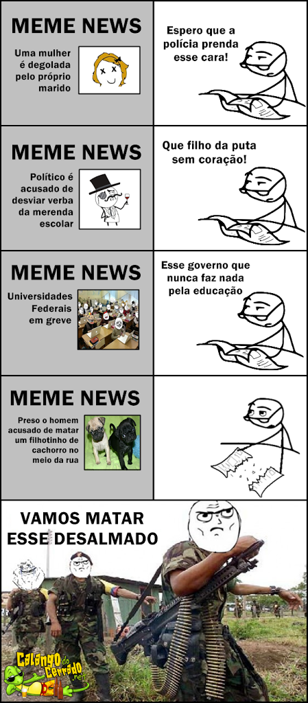 Reações a diferentes notícias