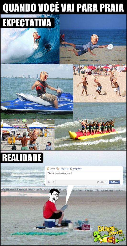 Praia: Expectativa X Realidade