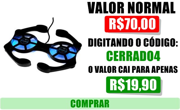 Base para notebook com 2 coolers - Frete Gratis!