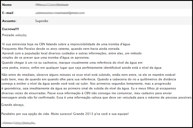 Recebemos no e-mail #01