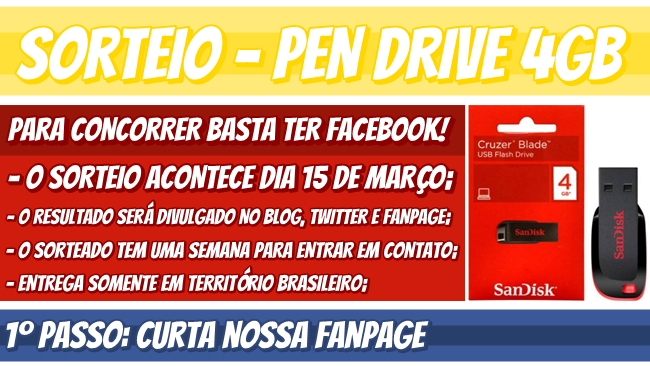 #Sorteio - PenDrive 4Gb
