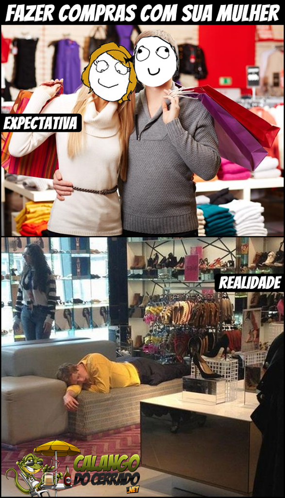 Fazendo compras com a mulher