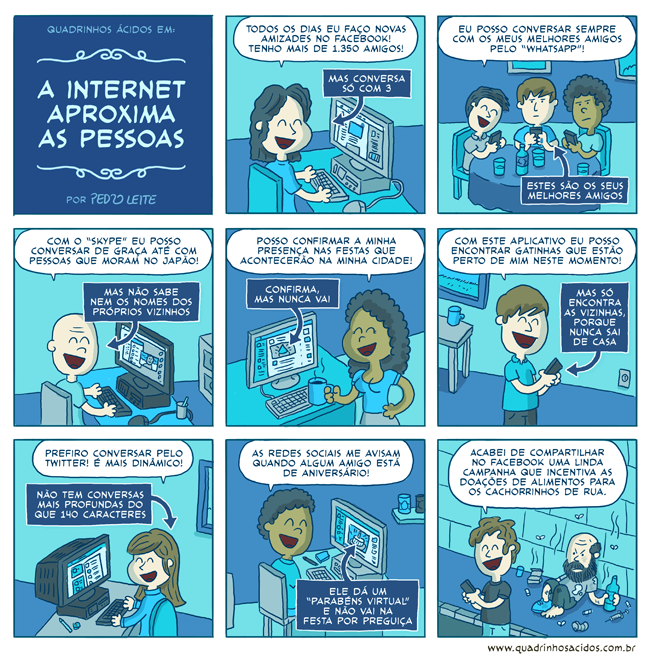 A internet aproxima as pessoas
