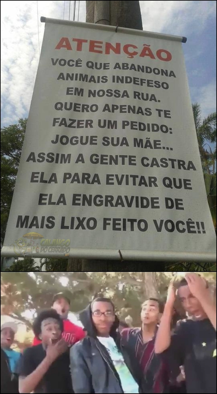 Um recado para você, babaca, que abandona animais...