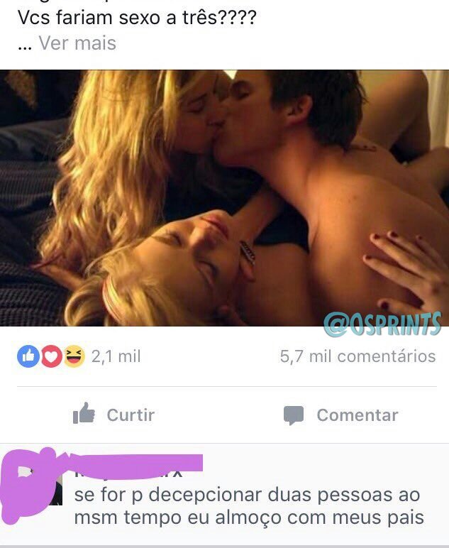 Sobre sexo a três...